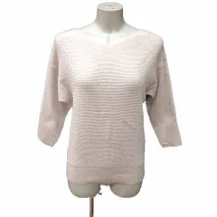 マルティニーク martinique ニット カットソー ドルマンスリーブ カシミヤ混 アンゴラ混 七分袖 ライトベージュ /YK