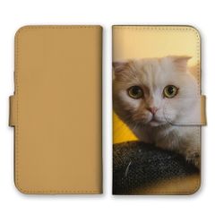 iPhone 16 ProMAX 케이스 수첩형 아이폰 16 프로 맥스 스마트 폰 케이스 휴대 케이스 고양이 고양이 흰색 고양이 스코티쉬 폴드 맨티칸 사진 귀여운 세련된 세련된 くすみ ​​베이지 컬러 03