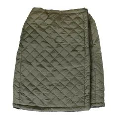 カーキ_M-L [イビザストア] 裏ボア キルティング 巻きスカート ミディアム丈 (カーキ, M-L)