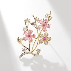 スワロフスキークリスタル桜ブローチ入学式卒業式結婚式胸飾り お誕生