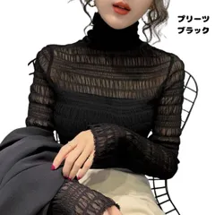 プリーツ 花柄 シアー トップス 総レース シースルー 絶妙な透け感肌見せ重ね着着回し力 高伸縮 ブラウス チュール メロー加工 ハイネック インナー 軽量 薄手 長袖 花柄 レイヤード 無地 体型カバー UV 紫外線 ロンT シアーロンT シアーカットソー