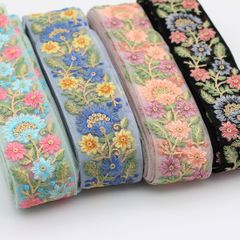 インド刺繍リボン [全 4タイプ] [長さ約30cmカット] [幅5.5cm] tri-2