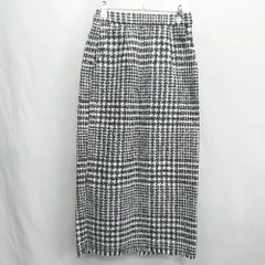 ◇ ⊇ RODEO CROWNS WIDE BOWL RCWB チェック柄 ロング タイト スカート サイズFREE ブラック ホワイト レディース E  【1501160008312】