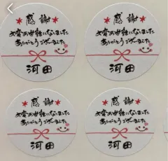 【温かみのある手書き】にこちゃん☆感謝☆シール48枚