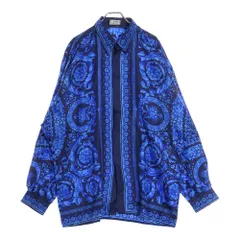 GIANNI VERSACE (ジャンニ ヴェルサーチ) バロッコプリントシルク長袖シャツ ブルーのサムネイル