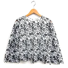 トラッゾドンナ Torrazzo Donna タグ付き ブラウス レース 透け感 クルーネック バックジップ 長袖 M 白 ホワイト /NT29のサムネイル
