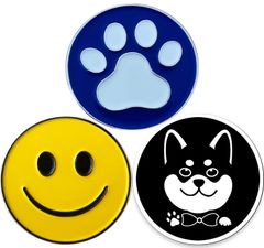 【大人気】Adhere ゴルフ マーカー ゴルフキ磁気 ロゴボールマーク かわいい猫犬 肉球 デザイ3個入り 含まない 台座