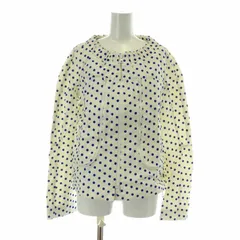 マルニ MARNI ノーカラージャケット ブルゾン 水玉 ドット柄 フロッキー ジップアップ 総柄 40 M 白 ホワイト 青 ブルー /XZ ■GY19のサムネイル