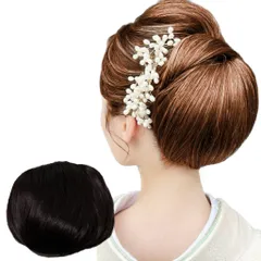 和装ウィッグ つけ毛 部分ウィッグ 部分カツラ 付け毛 シニヨン 和装 ミセス アップ 着物 お団子 ポイント 部分カツラ 女性 レディース 女性 ポイントピース 円形脱毛 薄毛 医療用 ウイッグ ブラウン ブラック 黒髪 Luce b [ナチュラルブラック]