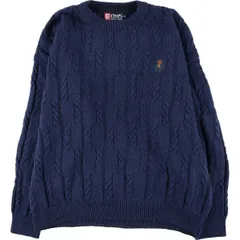 古着 90年代 ラルフローレン CHAPS チャップス ケーブル編みコットンニットセーター USA製 メンズXL相当 ヴィンテージ/eaa501194