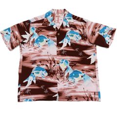 サンサーフ Sun Surf アロハシャツ SS38802 金魚柄 メンズ レーヨン ハワイアンシャツ 半袖シャツ 東洋エンタープライズ ブラウン 新品 