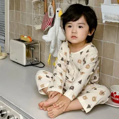 キッズ パジャマ 上下セット 綿 部屋着 ルームウェア 寝間着 女の子 男の子 ガールズ 小学生 長袖 子供服 トップス パンツ カジュアル 快適 肌触りがいい 春 夏 秋 manhan06