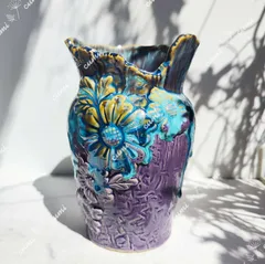 【複割】韓国 花シリーズ フラワー ひまわり 窯変 植木鉢 おしゃれ 室内 陶器鉢 多肉 植物 鉢植え　激安 レア インテリア プレゼント 海外 盆栽 花瓶 おすすめ プランター 人気 デザイン 観葉植物