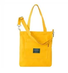 トートバッグ キャンバス ファスナー付 ショルダーバッグ A4 イエロー