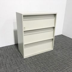 生興 雑誌架 書庫 3段 クウォール RG45型 スチール書庫 グレー オフィスキャビネ