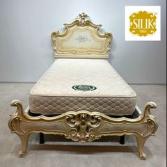 SILIK （正規品）シリック　シングルベッド　マットレス　スプリング込　ロココ 白家具