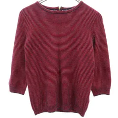 マークバイマークジェイコブス ボーダー柄 5分袖 カシミヤ100％ セーター XS レッド 他 MARC BY MARC JACOBS ニット レディース 古着 【240418】 メール便可のサムネイル