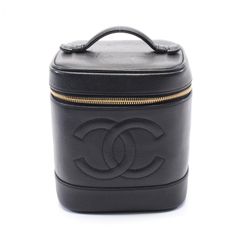 シャネル CHANEL ハンドバッグ ココマーク A01998 ブラック レザー ココマーク 縦型バニティ レディース Used A