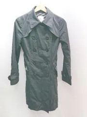 ■ &byP&D ダブルボタン付き　首元ホックあり 長袖 スプリングコート サイズ36 ブラック レディース E  【1405140028010】