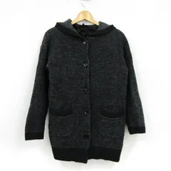 ロートレアモン ニットコート アウター フード付き ロングカーディガン レディース 38サイズ ダークグレー LAUTREAMONT 【中古】