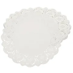 uxcell 140枚のペーパードイリー 12”の丸いレースドイリー 結婚式やクリスマスのテーブルウェア装飾用の使い捨てペーパープレイスクッション ホワイト
