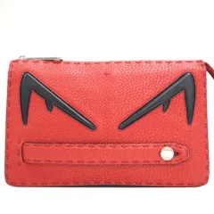 FENDI/フェンディ モンスター セレリア セカンドバッグ ポーチ レザー クラッチバッグ レッド メンズ ブランドのサムネイル