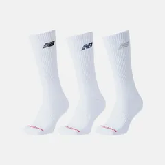 ニューバランス 靴下 3足組 メンズNewbalance レギュラーレングス 3Pソックス 23-29cm NBロゴ くつ下 スポーティ ソックス 白靴下 男性 メンズ靴下 紳士ソックス 学生 スクール 学校 ギフト/LAS55638-WT