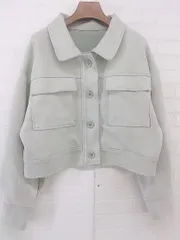 ◇ archives ベロア調 長袖 シャツ ジャケット サイズM グリーン系 レディース P  【中古】 【1210050008553】