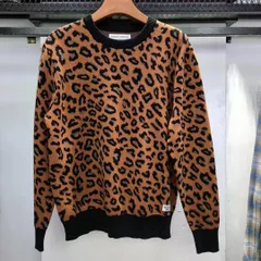 ノーブランド豹柄コットンの丸首ニット 6031