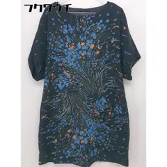 ◇ green label relaxing グリーンレーベル UNITED ARROWS 総柄 半袖 ミニ ワンピース ネイビー マルチ レディース 【中古】 【1105070007450】