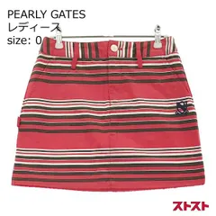 PEARLY GATES パーリーゲイツ ストレッチスカート マルチボーダー柄 レッド系 0 [240001975118]#