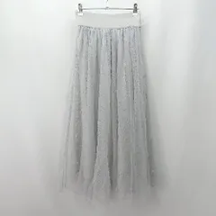 ◇ ⊂ RESEXXY リゼクシー シンプル系 ロング丈 プリーツ チュールスカート サイズF グレー系 レディース E  【1507250008903】