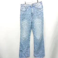 ◇ THE REAL VINTAGE LOOK 切りっぱなしデザイン ストレートデニムパンツ サイズM ライトブルー レディース E  【1408060039821】