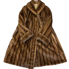 フェンディ FENDI デミバフミンク MINK 毛皮 リアルファー ロングコート ブラウン 裏地総柄