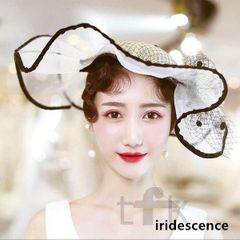 髪飾り ウェディングハット カクテルハット シルク ヘアアクセサリー 花嫁ハット ヘッドドレス 帽 二次会 パーティーハット ウエディングハWP特価アイテム