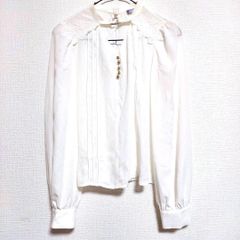 axes femme 長袖シャツ ブラウス 白 ホワイト 可愛い 個性的 M