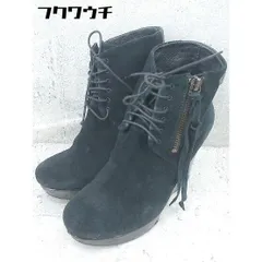 ◇ DIESEL ディーゼル サイドジップ ウェッジソール ショート ヒール ブーツ サイズ37 ブラック レディース 【1002802103001】