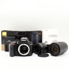 わずかシャッター数10031枚【新品級】Nikon D3400 ダブルズームキット ブラック#6812
