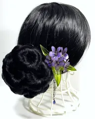 すみれのヘアクリップ【バイオレット・ゴールドワイヤー】