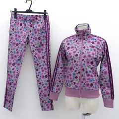 adidas × RODEO CROWNS / アディダス ◆セットアップ/コラボ/ジャージ/花柄/総柄/パープル/サイズS O74344 O74353 【レディース/ガールズ/LADY/女性/婦人】 レディースファッション【中古】 