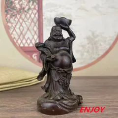 布袋様置物　銅製　高さ約14.5cm 七福神　骨董　古美術 備前焼 木村一陽 七福神 布袋様 置物 古美術 骨董品 インテリア