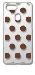 【新品未使用】OPPO AX7 クリア ハードケース ドット柄 水玉 (ブラウン) スマホケース カバー cl-ax7-dotsmall-15