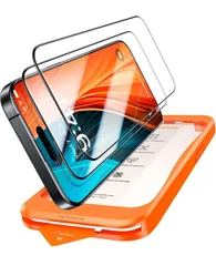 ★「Just One Pull·宇宙航空材料」TORRAS iPhone 16 Pro専用ガラスフィルム 全面保護 強化極細縁 9H越え 貼り付け簡単 気泡レス サラサラ 防指紋 2枚 ガイド枠 6.3インチ アイフォン16プロ用保護フィルム