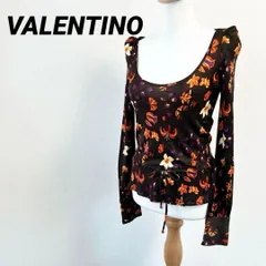 VALENTINO　ヴァレンティノ　長袖シャツ　ブラウス　花柄　ブラウン　Lのサムネイル