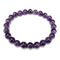 愛の守護石AAA-アメジスト濃い目約8mm前後ブレスレット天然石