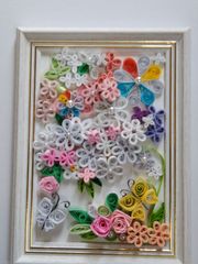 ペーパークイリング　「花と蝶々」