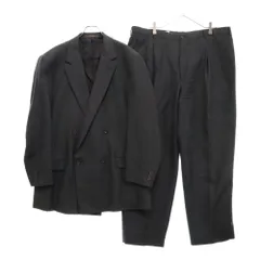 VERSACE (ヴェルサーチ) ウール ダブルボタン テーラードジャケット スラックスパンツ セットアップスーツ ダークグレー 2DRPVBのサムネイル