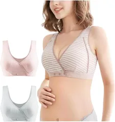 [Avan Knight] 授乳 ブラジャー マタニティ ノンワイヤー ナイトブラ 大きいサイズ クロス オープン 前開き 美乳 ママ 赤ちゃん 綿 無地 カシュクール サイズ 調整可能 AK043 (3色セット② Mサイズ) [3色セット② Mサイズ]