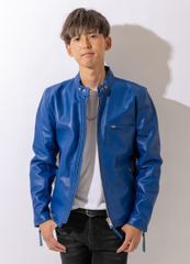 美品 サイズ50 FREEDOM レザージャケット ドミネーター ロイヤルブルー 革ジャン専門店フリーダムレザー - メルカリShops