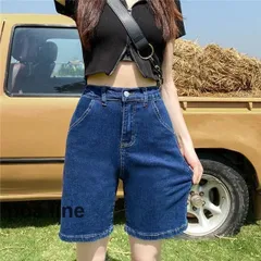 ５分丈 ショートパンツ レディース ショーパン デニムパンツ デニム ハイウエスト無地 短パン ストレッチ デニムショートパンツ 美脚 海 プール 春夏